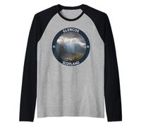 Glencoe Scotland Souvenir | Scottish Highlands Landscape Raglan Baseball Tee