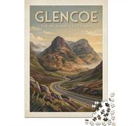 Glencoe The Highlands Scotland Vintage Poster-1 Jigsaw Puzzle, 1000 Piece