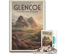 Glencoe The Highlands Scotland Vintage Poster-1 Jigsaw Puzzle, 500 Pieces | Piece-by-piece progress: less screen time at home on weekends.