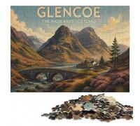 Glencoe The Highlands Scotland Vintage Poster Jigsaw Puzzle, None Pieces | Adult Puzzle: hands-on indoor leisure during indoor leisure.