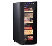 GLENCREAG 35L Electric Cigar Humidor Cabinet for 250 Counts, Temperature & Humidity Control, Cooling & Heating, with Spanish Cedar Wood Shelves & Drawer, Gift for Cigar Aficionados - Monarch Series