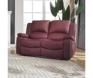 Glendale 150Cm Wide 2 Seat Burgundy Bonded Leather Electrically Operated 2 Seat Recliner Sofa