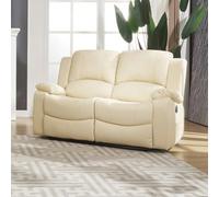 Glendale 150Cm Wide 2 Seat Cream Bonded Leather Electrically Operated 2 Seat Recliner Sofa