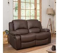 Glendale 150Cm Wide Brown Bonded Leather 2 Seat Manually Operated Recliner Sofa