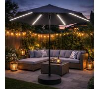 Glendale 2.7m LED Garden Parasol with Solar Lights & Tilt Mechanism