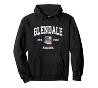 Glendale Arizona AZ Vintage American Flag Sports Design Pullover Hoodie