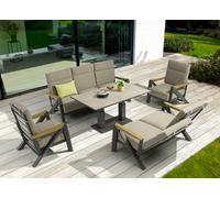 Glendale Darwin 7-Seater Corner Dining Set - Aluminium & Teak Garden Furniture