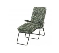 Glendale Deluxe Garden Lounger | Multi-Pattern Reclining Sun Lounger - Aspen (Green Frame) - 118cm x 58cm x 118cm