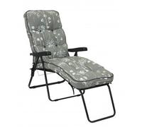 Glendale Deluxe Garden Lounger Replacement Cushion | 9 Pattern Options - RENAISSANCE GREY - 118cm x 58cm x 118cm