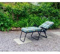 Glendale Deluxe Garden Lounger Replacement Cushion | 9 Pattern Options - Tropical Blue - 118cm x 58cm x 118cm