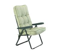 Glendale Deluxe Garden Recliner Chair with Cushion - Foldable Outdoor Lounger - Cotswold Stripe - 99cm x 58cm x 58cm