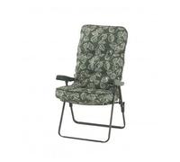 Glendale Deluxe Garden Recliner Chair with Cushion - Foldable Outdoor Lounger - Elm Leaf - 99cm x 58cm x 58cm