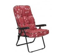 Glendale Deluxe Garden Recliner REPLACEMENT CUSHION ONLY (pattern options available) - Red Flower - 99cm x 58cm x 58cm