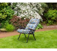 Glendale Deluxe Garden Recliner REPLACEMENT CUSHION ONLY (pattern options available) - Tropical Blue - 99cm x 58cm x 58cm