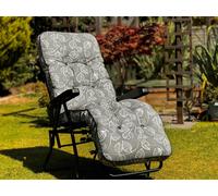 Glendale Deluxe Garden Relaxer REPLACEMENT CUSHION ONLY (pattern options available) - Aspen Grey - (H) 99cm x (W) 58cm x (D) 73cm