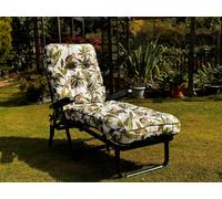 Glendale Deluxe Garden Sunbed | Multi-Pattern Reclining Sun Lounger - Cotswold Stripe - 99cm x 58cm x 115cm