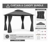 Glendale Garden & Leisure Bundle Highfield 4X3M Mocha Canopy And Curtains Set
