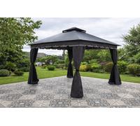 Glendale Monaco Garden Gazebo with Curtains - Powder Coated Steel Frame 3m x 3m / 4m x 3m - 3m x 3m
