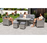 Glendale Paris 7 Seater Grey Rattan Garden Dining & Lounge Set