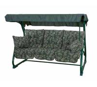 Glendale Pendulum 3 Seater Garden Hammock Swing with Cushions - Convertible Bed - Aspen Green Leaf - 190(L) x 160 (W)