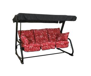 Glendale Pendulum 3 Seater Garden Hammock Swing with Cushions - Convertible Bed - Rensaissance Rouge - 190(L) x 160 (W)