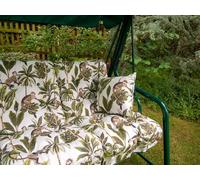 Glendale REPLACEMENT CUSHION ONLY Pendulum 3 Seater Steel (Pattern options available) - Tropical Green