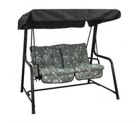 Glendale REPLACEMENT CUSHION ONLY Vienna Deluxe 2 Seater Garden Hammock (Pattern options available) - Grey Flower (Black Frame) - 153cm (H) x 140cm (W) X 121cm (D)