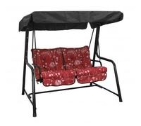 Glendale REPLACEMENT CUSHION ONLY Vienna Deluxe 2 Seater Garden Hammock (Pattern options available) - Rouge (Black Frame) - 153cm (H) x 140cm (W) X 121cm (D)