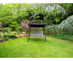 Glendale REPLACEMENT CUSHION ONLY Vienna Deluxe 2 Seater Garden Hammock (Pattern options available) - Tropical Grey - 153cm (H) x 140cm (W) X 121cm (D)