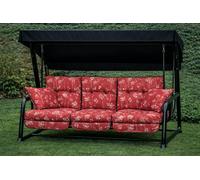 Glendale REPLACEMENT CUSHION ONLY Vienna Deluxe 3 Seater Garden Hammock (Pattern options available) - Renaissance Rouge (Black Frame) - 153cm (H) x 140cm (W) X 121cm (D)