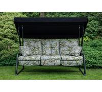 Glendale REPLACEMENT CUSHION ONLY Vienna Deluxe 3 Seater Garden Hammock (Pattern options available) - Tropical Grey - 153cm (H) x 140cm (W) X 121cm (D)