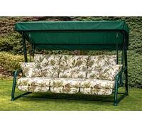 Glendale REPLACEMENT CUSHION ONLY Vienna Deluxe 3 Seater Garden Hammock (Pattern options available) - Tropical Green - 153cm (H) x 140cm (W) X 121cm (D)