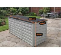 Glendale Resin Garden Storage Boxes 270L & 380L - Lockable Outdoor Storage with Hydraulic Lid - Light Grey
