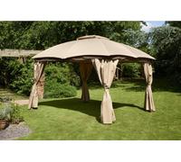 Glendale Rio Waterproof Garden Gazebo with Curtains - 3m x 3.65m | Mocha