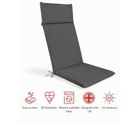Glendale SP Range High Back Recliner Pad Garden Cushion - Grey