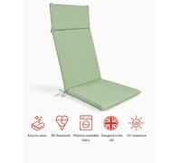 Glendale SP Range High Back Recliner Pad Garden Cushion - Lime