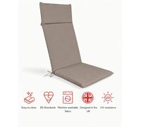 Glendale SP Range High Back Recliner Pad Garden Cushion - Taupe