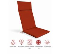 Glendale SP Range High Back Recliner Pad Garden Cushion - TERRACOTTA