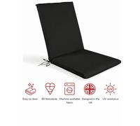 Glendale SP Range Low Back Recliner Pad Garden Cushion - Black