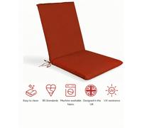 Glendale SP Range Low Back Recliner Pad Garden Cushion - TERRACOTTA