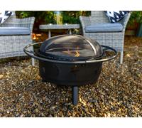 Glendale Stars & Moon Fire Pit BBQ with Mesh Lid, BBQ Grill & Rain Cover | Large 30" Garden Fire Pit