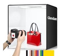 Glendan 20x20 inch Light Box Photography, Large Photo Studio Light Box, Professional Dimmable Photo Booth with 240 LED Lights & 6 Double-Sided Color Backdrops Photo Box for Product Photography, Black