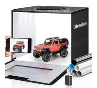 Glendan Portable Light Box Photography, 16"x12" Professional Dimmable Photo Box with 112 High Color Rendering Index LED Lights & 8 Color PVC Backdrops for Jewelry and Small Item Product Photography