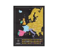 Gleneagles Scratch Off Europe Travel Tracker Poster - Black Gold Map with Scratch-Off Places 54x70 Adventure Map for Travellers Gift for Men & Women