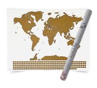 Gleneagles Scratch Off World Map Poster - Travel Tracker, White & Gold | Reveal Countries as You Travel, A1 Adventure Wall Map, Bucket List Gift for Men and Women