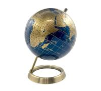 Gleneagles Travel Globe 20 cm - Blue & Gold Style Desk Rotating Globe Explore the World Ornament for Home Office & Study Décor Educational Gift for Kids Friends 50 Gem Travel Stickers