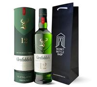 GLENFIDDICH 12 Year Old Single Malt Scotch Whisky - Fresh Pear, Subtle Oak - Matured in Oloroso Sherry & Bourbon Casks - Product of Scotland - 40% ABV - 70 cl, with Gift Bag