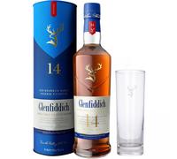 Glenfiddich 14 Year Old Bourbon Barrel 70cl 43% ABV & Branded Highball Glass NEW