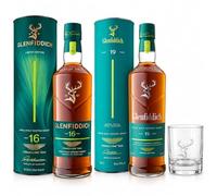 Glenfiddich Aston Martin 19 & 16 Year Old Whisky Gift Set with Tumbler | Limited Edition Twin Bottle Set, Aston Martin F1 Collaboration, Branded Glass, Luxury Whisky Gift