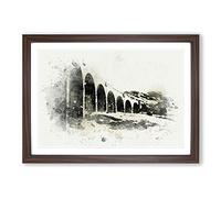 Glenfinnan Viaduct in Scotland in Abstract Framed Print | A2 Walnut Framed Wall Art | Ready to Hang | Abstract Fantasy Picture | Living Room Bedroom Lounge Office